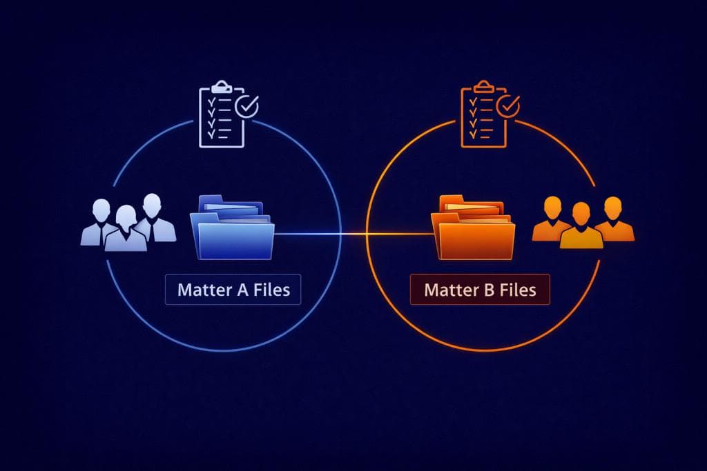 Matter-Centric Organisation in Secure Workspaces
