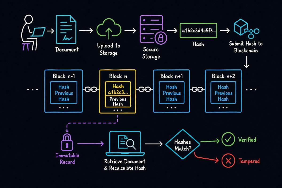 Document Storage with Blockchain Integration